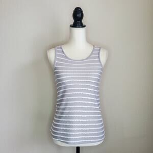 ModCloth Gray Striped Tank Top XXS